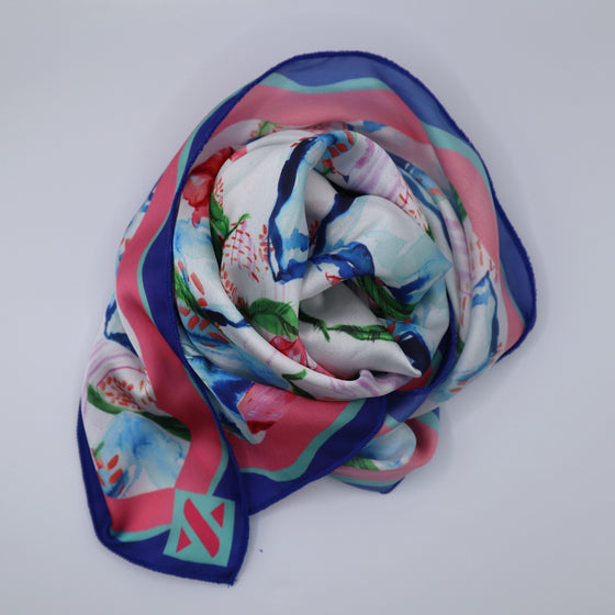 Iced Hibiscus Print [Large Square Scarf]